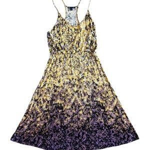Gap (Factory) Floral Yellow and Purple Women's Sun Dress
